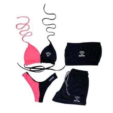 Imagem de Conjunto Biquíni Com Bojo Asa delta 2 Tons Gringas Model, Rosa, Chicle