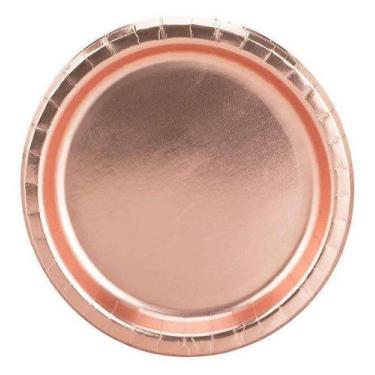 Imagem de 10 Pratos Sobremesa 18cm Descartáveis de Luxo em Papel Para Festa - Ro