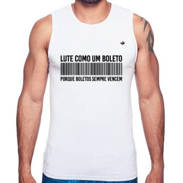Imagem de Regata Lute como um boleto - Foca na Moda, Branco, G