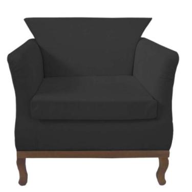 Imagem de Poltrona Decorativa Veneza Suede Preto - Casa & Estofados - Meu Lar De