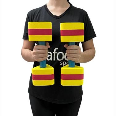 Imagem de Par Halteres Aquáticos Hidroginástica em EVA DF1105-AM 2 à 3kg Amarelo