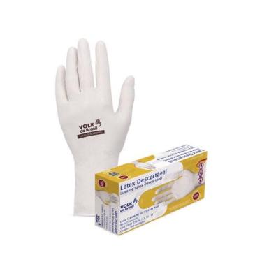Imagem de Luva Descartável Volk Látex Com Pó Cx 100 Resistente, M