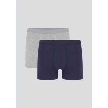Imagem de Kit/2 Cueca Boxer Hering 77LT Masculina Algodão T. P/XXG, M, 1be, Cinz