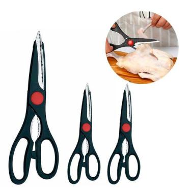 Imagem de Kit 3 Tesoura Culinária P/ Alimentos Vegetais Legumes - Rod