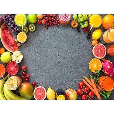 Imagem de DZJYQ 2 x 1,5 m, colorido, fruta, verde, vermelho, amarelo, dourado, melancia, laranja, kiwi, limão, morango, crianças, bebê, recém-nascido, aniversário, festa, pano de fundo, fotografia 604