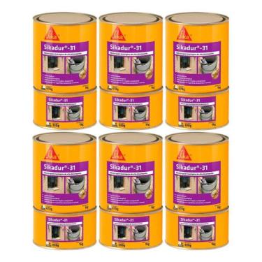 Imagem de Adesivo Epóxi Sikadur 31 Lata 1 kg Concreto Sika - Kit 6 Un