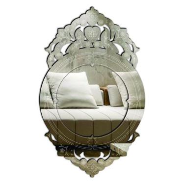 Imagem de Espelho Decorativo Veneziano Sala Quarto 50x82 3887 - CREATUS, prata
