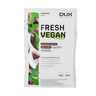 Imagem de DUX HUMAN HEALTH - FreshVegan - Proteína Vegana de Ervilha e Arroz, 20g de Proteínas por Porção - Suplementos Naturais, Suplementação Treino Academia, Ganho Muscular Hipertrofia - Cacau - Sachê 31g