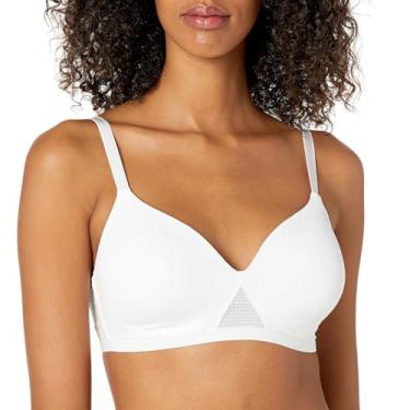 Imagem de Hanes Sutiã sem fio ComfortFlex Fit Oh So Light com espuma confortável, sutiã camiseta de cobertura total (P-3GG), MHG521, Branco, M
