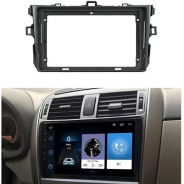 Imagem de weevoo Kit de acabamento eletrônico de 9 polegadas para carro compatível com Toyota Corolla/Altis 2009-2013 Double Din DVD Frame Fascias Audio Fitting Adapter Panel in-Dash Gray