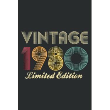 Imagem de 1980 42Nd Birthday Gift Vintage Limited Edition Men Meme: Wide Ruled Paper Notebook Journal with 6" x 9", 120 Pages | Pretty Wide Blank Lined Workbook ... for Home School College for Writing Notes.