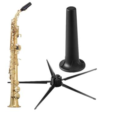 Imagem de Expositores para saxofone, suporte para saxofone soprano - Suporte compacto para saxofone soprano com 5 pernas,Suporte seguro para saxofone com pés antiderrapantes para mulheres, homens e músicos adol