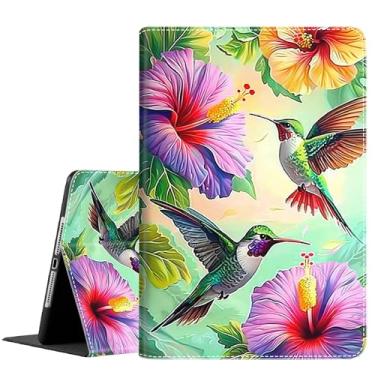 Imagem de Capa para Samsung Galaxy Tab S10 Plus 2024/ S9 Plus/S9 FE Plus 5G 12,4 polegadas 2023, capa protetora durável à prova de choque para Galaxy Tab S10+/S9+/S9 FE+, flor beija-flor pássaro