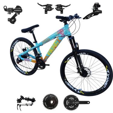Imagem de Bicicleta 26 VikingX Tuff25 21v Shimano Cubo k7 Aluminio Freeride Disco Mecânico Pneu Slick 1.50-Unissex