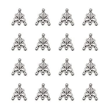 Imagem de 20 peças Tibetano Prata Triângulo Lustre Componente Links Charm Pingente Conectores com 3 Furos para Várias Camadas Pingente Brinco Pulseira Colar Colar Fabricação de Joias