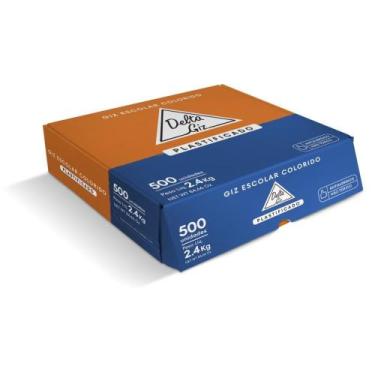Imagem de Giz Escolar Cores Master Plastificado Caixa com 500 Unidades - Delta