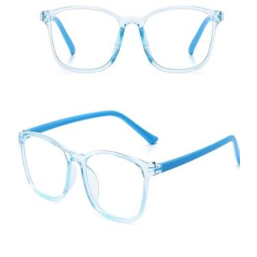 Imagem de Armação De Óculos Infantil Luxo Anti-blue Ópticos Uv400 (AZUL)