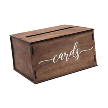 Imagem de oshhni Caixa de cartão de casamento com presente slot presente versátil casto titular Caixa de dinheiro para mesa para mesa de aniversário Engajamento