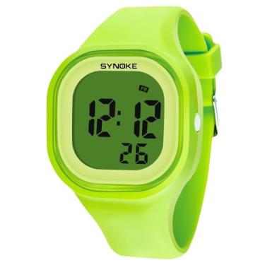 Imagem de Relógio Digital Feminino Carlien, Pulseira de Silicone, Tela LED, Militar, Multifuncional, Impermeável, Alarme, Cronômetro, Retroiluminação, Esportivo ao Ar Livre, Verde