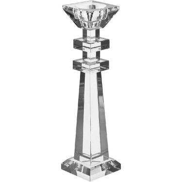 Imagem de CASTIÇAL DECORATIVO PORTA VELA CRISTAL 27x7x7cm TRANSPARENTE