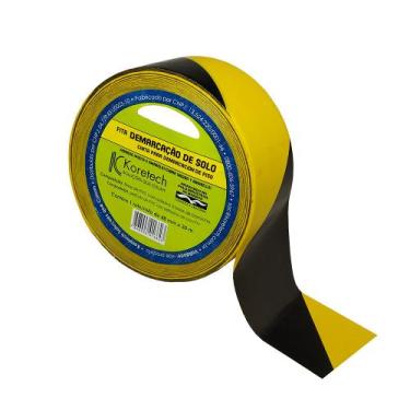 Imagem de Fita Adesiva Demarcação de Solo 48 MM x 30 Metros Koretech, Amarelo e 