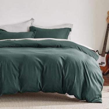 Imagem de Capa de Edredom Bedsure King Size - Macia, Duplamente Escovado, Verde 