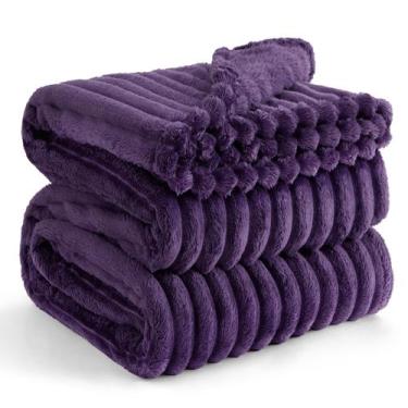 Imagem de Cobertor Bedsure Roxo de Lã - 230x230cm - Para Sofá
