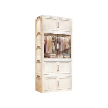 Imagem de Bebê Guarda-Roupa Dobrável Multifuncional Com Tampa Para Empilhar Brinquedos, Lanches E Caixas De Armazenamento De Livro