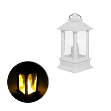 Imagem de Lamparina Decor Lampião Branca Artificial Led 13cm C/ Bateria