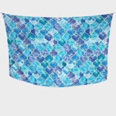Imagem de Canga/Pareô Sublimado Geométrico Azul Claro 1,00x1,50m - Fera Print - 