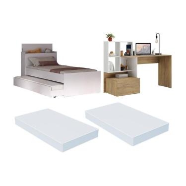 Imagem de Bicama com Colchões Inclusos Baú Embutido e Escrivaninha Multimóveis MP4369