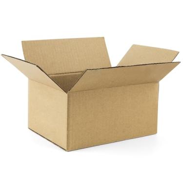 Imagem de Golden State Art Caixas de Remessa de 8X6X4", Pacote com 28 Unidades, Caixa de Papelão Ondulado Marrom para Pequenas Empresas, Remessa e Armazenamento