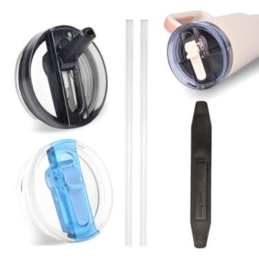 Imagem de Tampa para Stanley Protour, copo removível de 1,134 g para Stanley Cup, Flip Straw Stanley Protour - Tampa Protour para acessórios Stanley, compatível com Stanley (preto * azul claro)