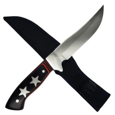 Imagem de Faca Artesanal Full Tang com Aço Inoxidável, Cabo de Madeira e Bainha 