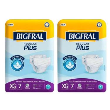 Imagem de Kit 2 unidades - Fralda Geriátrica Bigfral Regular Plus XG 7 Unidades