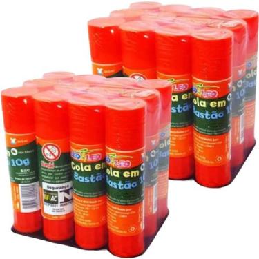 Imagem de Cola Bastão escolar Leo e Leo 10g kit com 24 unidades - Leo & Leo