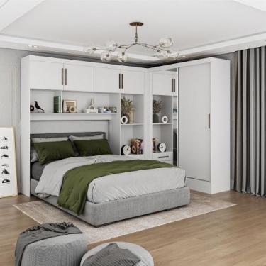 Imagem de Quarto Modulado Casal com Espelho 6 Portas Belém Plus Carioca Móveis, 