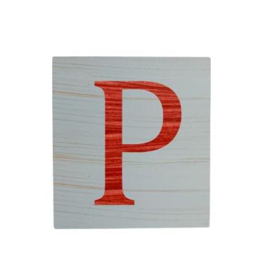 Imagem de Cubo Azul Bebê Letra Vermelho Festa Chá de Bebê Decoração 8x8x8 Cm Mdf