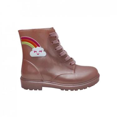 Imagem de Coturno Com Glitter Infantil Menina Molekinha 2176207, Rosa, 31