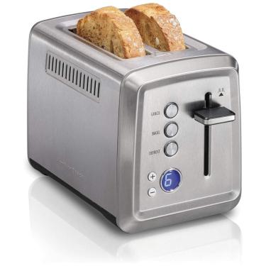 Imagem de Torradeira de 2 Fatias com Função Bagel e Visor LCD, 1560W, 110v, HAMILTON BEACH 22796, Prateado