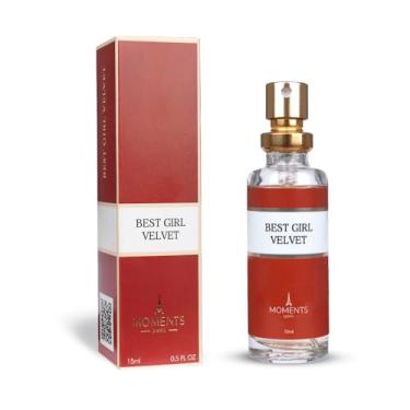 Imagem de Perfume de Bolsa Feminino BEST GIRL VELVET 15ml Moments Paris Maravilhosa Fragrância Floral Frutado Parfun Sapatinho Vermelho Longa Duração Alta FIxação Projeção EDP Mini Spray Noite Dia Mulher Jovem Sofisticada Decidida e Sensual.