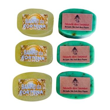 Imagem de Kit 3 Mini Sabonetes Abre Caminhos e 3 Mini Banho da Fortuna, 50g Cada