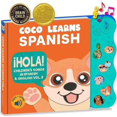 Imagem de Novo! Coco aprende espanhol: livros musicais espanhóis para crianças Libros en Español para Niños Livros Infantis Bilíngues e Brinquedos para Bebês Ju