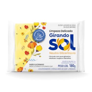 Imagem de Girando Sol Sabão Em Barra Neutro 200G Sabão Em Barra Multiuso Amarelo Com Pura Glicerina Contém 1 Unidade De 200G