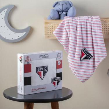 Imagem de Manta Baby Bordada Jolitex São Paulo Oficial Licenciado