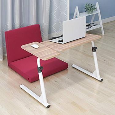 Imagem de Mesa de laptop com rodinhas para cama, mesa, notebook, mesa de cabeceira, sofá-cama, ajustável, portátil, computador, mesa, computador, suporte (cor: B) elegante