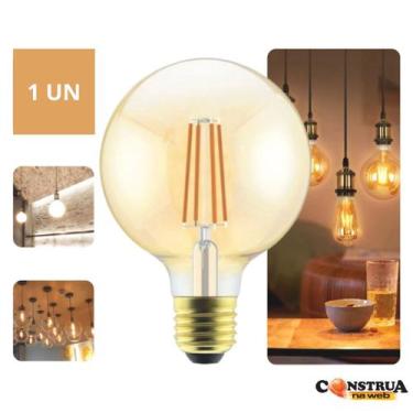 Imagem de Lâmpada Filamento LED G95 4W E27 Âmbar Retrô Vintage 110V/220V Bivolt 