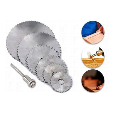 Imagem de Kit 7 Pcs Disco Corte Serra Haste Micro Retifica - Titanium