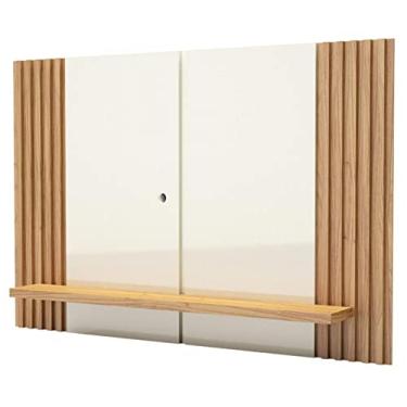 Imagem de Painel Home Theater 1,80 65 Polegadas 100% MDF Cor: Off White com Freijó
