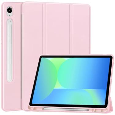Imagem de Capa fina compatível com tablet Samsung Galaxy TAB S10FE / S9FE, capa fina de TPU com suporte para lápis e capa à prova de choque(Pink)